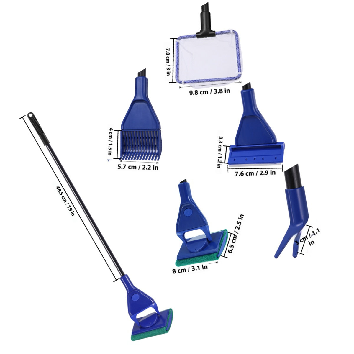 5 in 1 Fish Tank Cleaning Kit  - đánh giá và giá Planted Aquarium Tool Kit